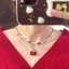 KIN Y2K Đỏ Anh Đào Trái Tim Đính Hạt Vòng Cổ Choker Nữ Bohemian Hạt Anh Đào Mặt Dây Chuyền Vòng Cổ Vintage Egirl Vòng Cổ Người Do Thái