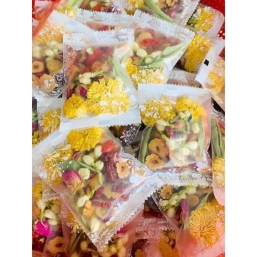 COMBO 30 gói trà hoa cúc vàng mix táo đỏ kì tử, trà hoa cúc dưỡng nhan, an thần ngủ ngon 30 gói.