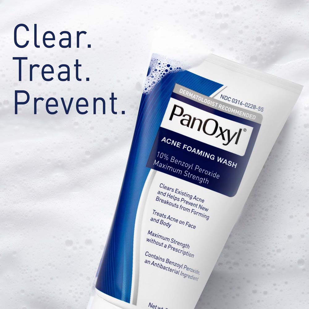 PanOxyl Acne Foaming Wash Benzoyl Peroxide 10% Maximum Strength 156g ...