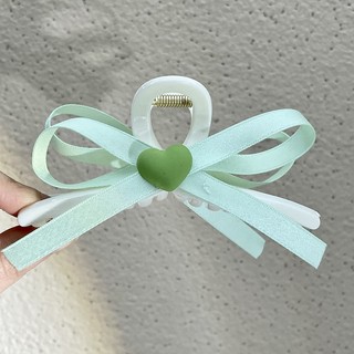 MEOWU Kẹp Tóc Nơ Xanh Trái Tim Phong Cách Hàn Quốc Giành Cho Nữ