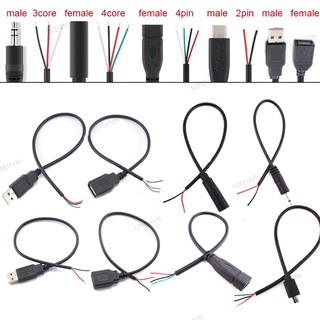 Đường dữ liệu 2-pin 4-pin micro usb 2.0 type-c aux mono connector nguồn điện mở rộng cáp sạc nam sang nữ fvn