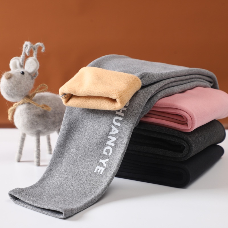 Quần Legging Trẻ Em Plus Nhung Dày 100-160 Kích Thước Nữ Thường Ngày Thu Đông Quần Áo Trẻ Em Chữ Cái Phong Cách Mới Hợp Thời Trang Mặc Ngoài Bé Gái Quần Ấm Áp FU5W