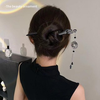 Ink butterfly thư pháp hòa bình khóa tua rua kẹp tóc cổ thanh lịch người phụ nữ kẹp tóc trung quốc mới