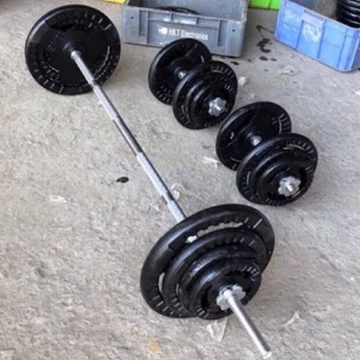 Combo 40kg Tạ Tay Kết Hợp Tạ Đẩy ( 40kg Tạ Gang , 2 Đòn Tay 35cm, 1 Đòn Dài 1.5m ) Tặng Găng Tay Tập Gym