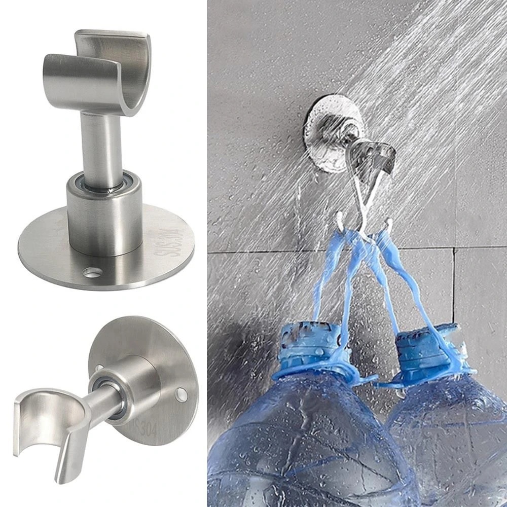 Giá Đỡ Vòi Hoa Sen Bằng Thép Không Gỉ 304 Tải Trọng Mạnh Xoay 360 Độ Kèm Ốc Vít ° Giá Đỡ Xoay Điều Chỉnh Được Có Móc Treo Cho Phòng Tắm