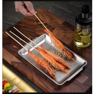 Đĩa Inox 304 Hình Chữ Nhật Phẳng Đựng Sushi Kiểu Hàn Quốc,Khay Inox Trang Trí Trưng Bày,Đựng Thức Ăn, Dụng Y Tế, Spa