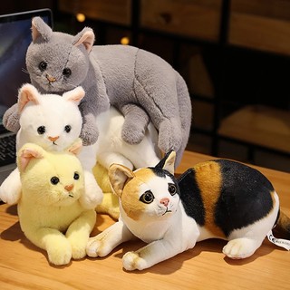 Mèo Nhồi Bông 32cm Mềm Mại Màu Trơn Dễ Thương Dùng Làm Quà Tặng Cho Bé