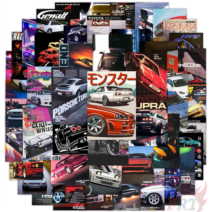 50Pcs/Set Super Street: Racer . JDM Car Poster Series 01 Stickers ...