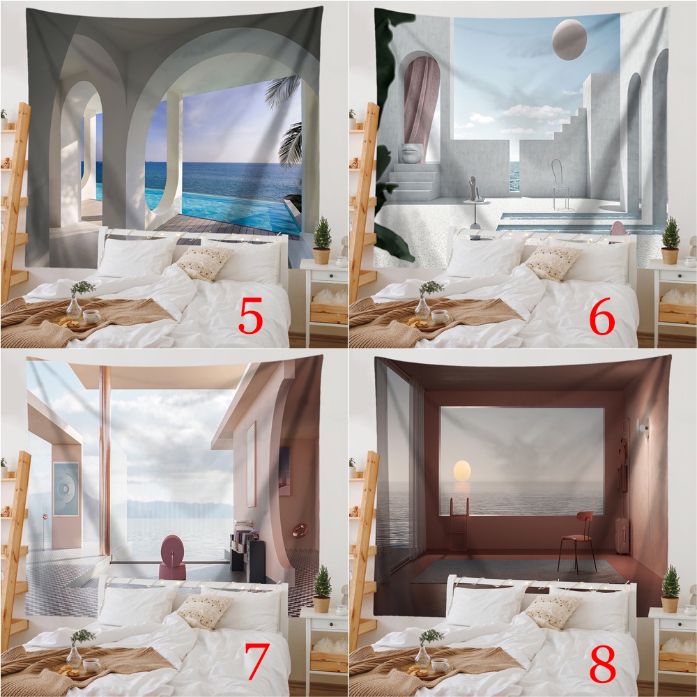 Thảm Treo Tường Kèm Kẹp Chất Liệu Polyester Trang Trí Phòng Ngủ