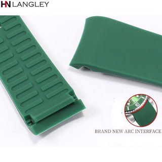 18/19/20/21/22 / 24mm dây đeo đồng hồ silicon mềm đường cong vòng đeo tay cổ tay dây đeo đa năng với bướm clasp cho rolex cho longines