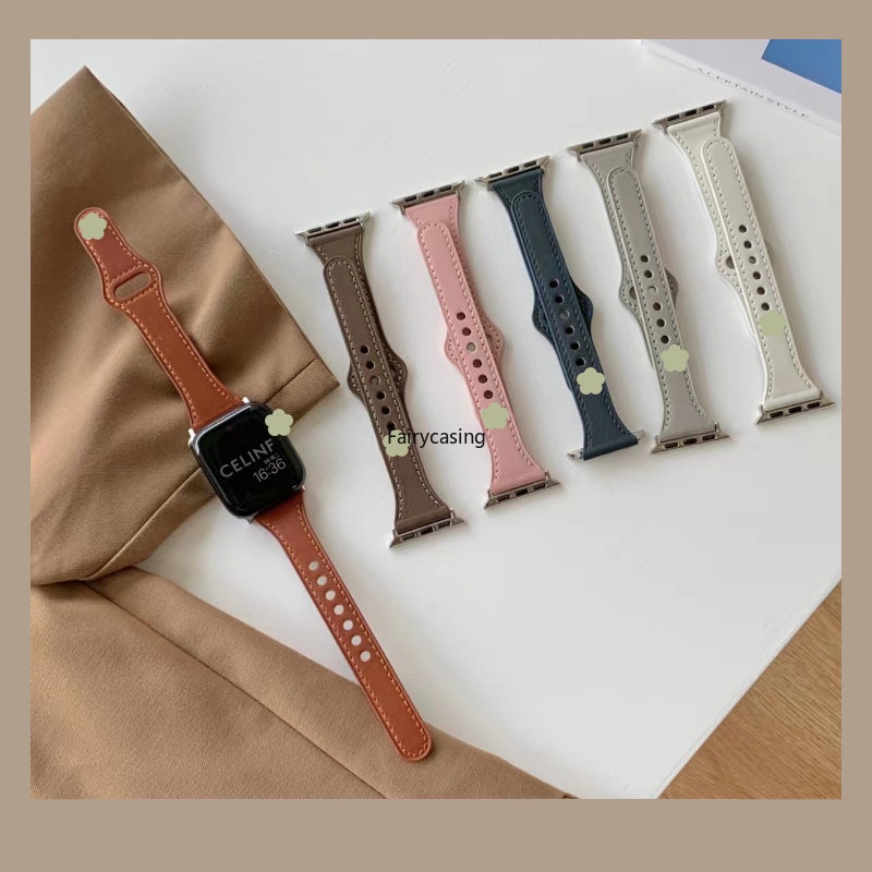 Dây Đeo Bằng Da 49mm 44mm / 42mm 40mm 38mm Cho iWatch Series 8 7 6 SE 5 4 3 2 1 45MM / 41MM