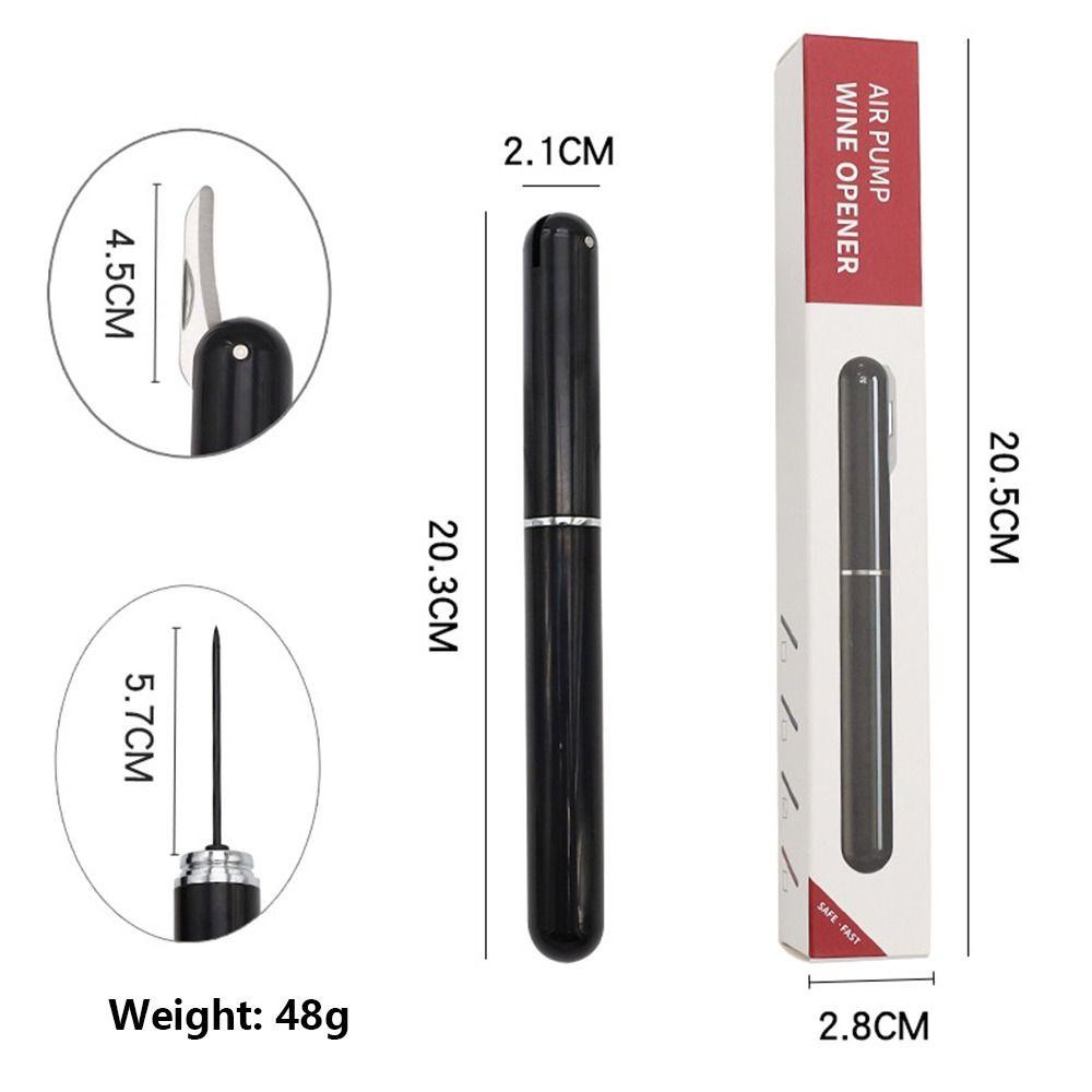 MONOSTYLE Dụng cụ mở chai rượu Dụng cụ nhà bếp Nâng cấp máy bơm áp suất không khí với máy cắt lá Thép không gỉ Pin Loại bút Nút chai rượu