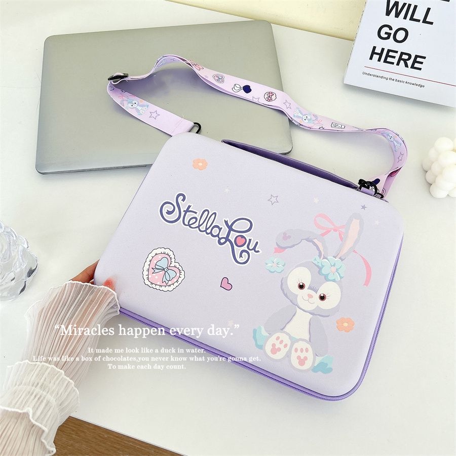 Dễ Thương Stellalou Linabell Ipad Túi Máy Tính Bảng Máy Tính Bảng 11 "Họa Tiết Da PU Chống Thấm Nước Túi Bảo Quản Laptop Có Dây Đeo Cổ