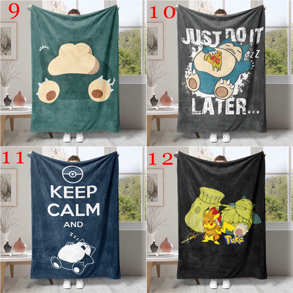Chăn flannel Điều Hòa Không Khí In Hình pokemon Norlax Một Mặt Làm Quà Tặng Tốt Nhất Cho Người Lớn
