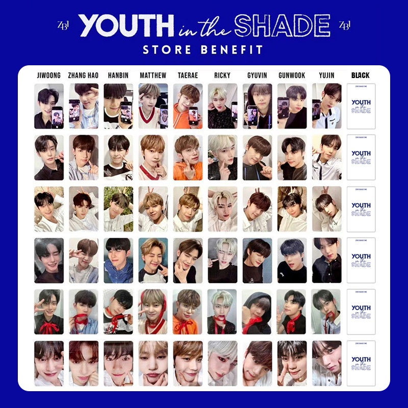 6 cái / bộ zb1 youth in the shade debut album photocards zerobaseone