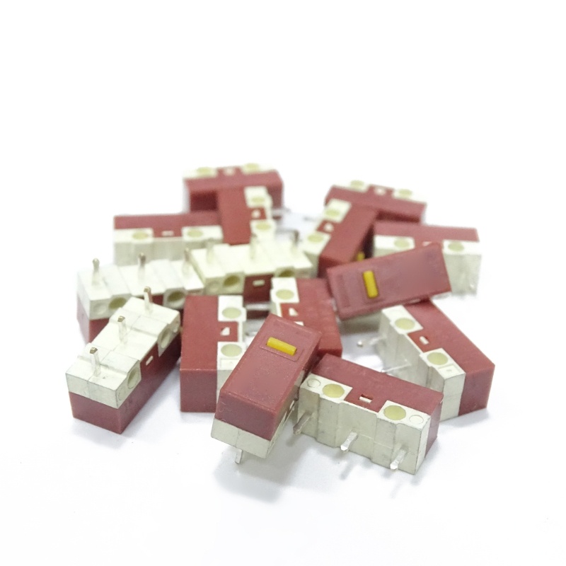Ior 2 10 Chiếc HUANO Chuột Chính Hãng Micro Switch 3Pins 30M Click Chuột Micro Tắt Tiếng Nút Microswitch Set Chấm Vàng