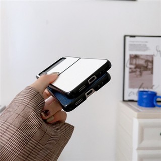 Ốp lưng da PU Samsung Galaxy Z Flip 6 Z Flip 5 LuxuryCross Pattern Leather Ultra Thin Casing Z Flip 4 3 Girls Women Hard Pc Cover
