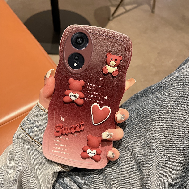 ốp lưng OPPO Reno8 T 5G ốp lưng OPPO Reno 8T 5G Ốp Điện Thoại tpu Mềm Hình Gấu 3D Màu Hồng / Xanh Dương Gradient Cho OPPO Reno8 T 5G Reno 8T 5G Reno8 T 5G MMX