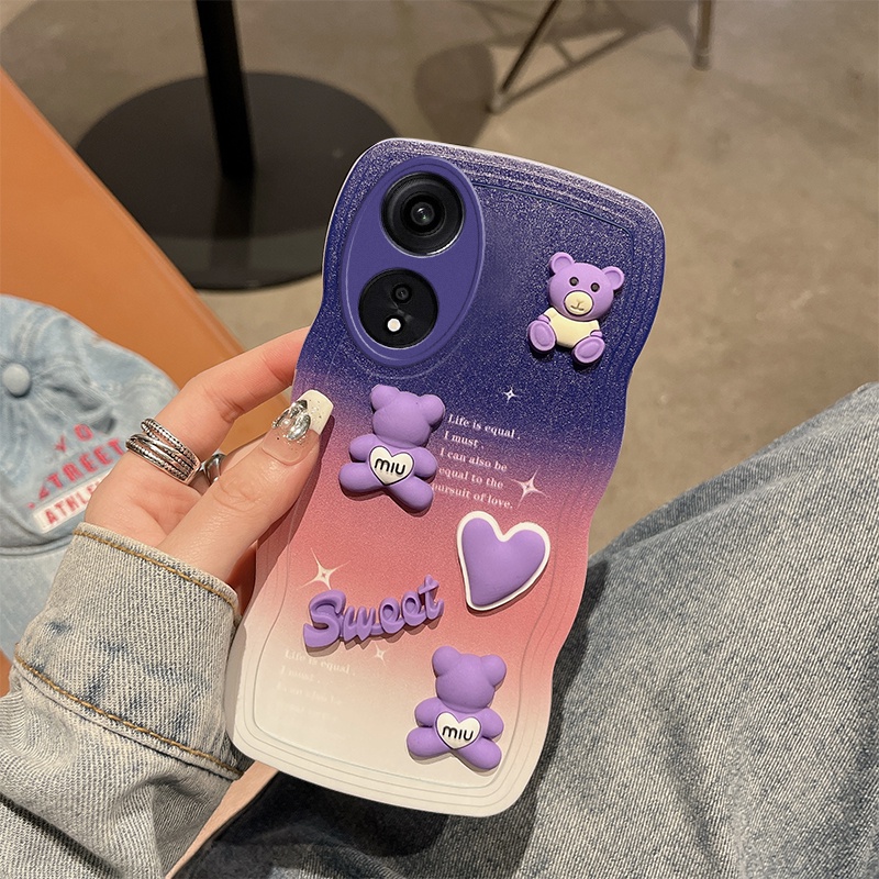 ốp lưng OPPO Reno8 T 5G ốp lưng OPPO Reno 8T 5G Ốp Điện Thoại tpu Mềm Hình Gấu 3D Màu Hồng / Xanh Dương Gradient Cho OPPO Reno8 T 5G Reno 8T 5G Reno8 T 5G MMX