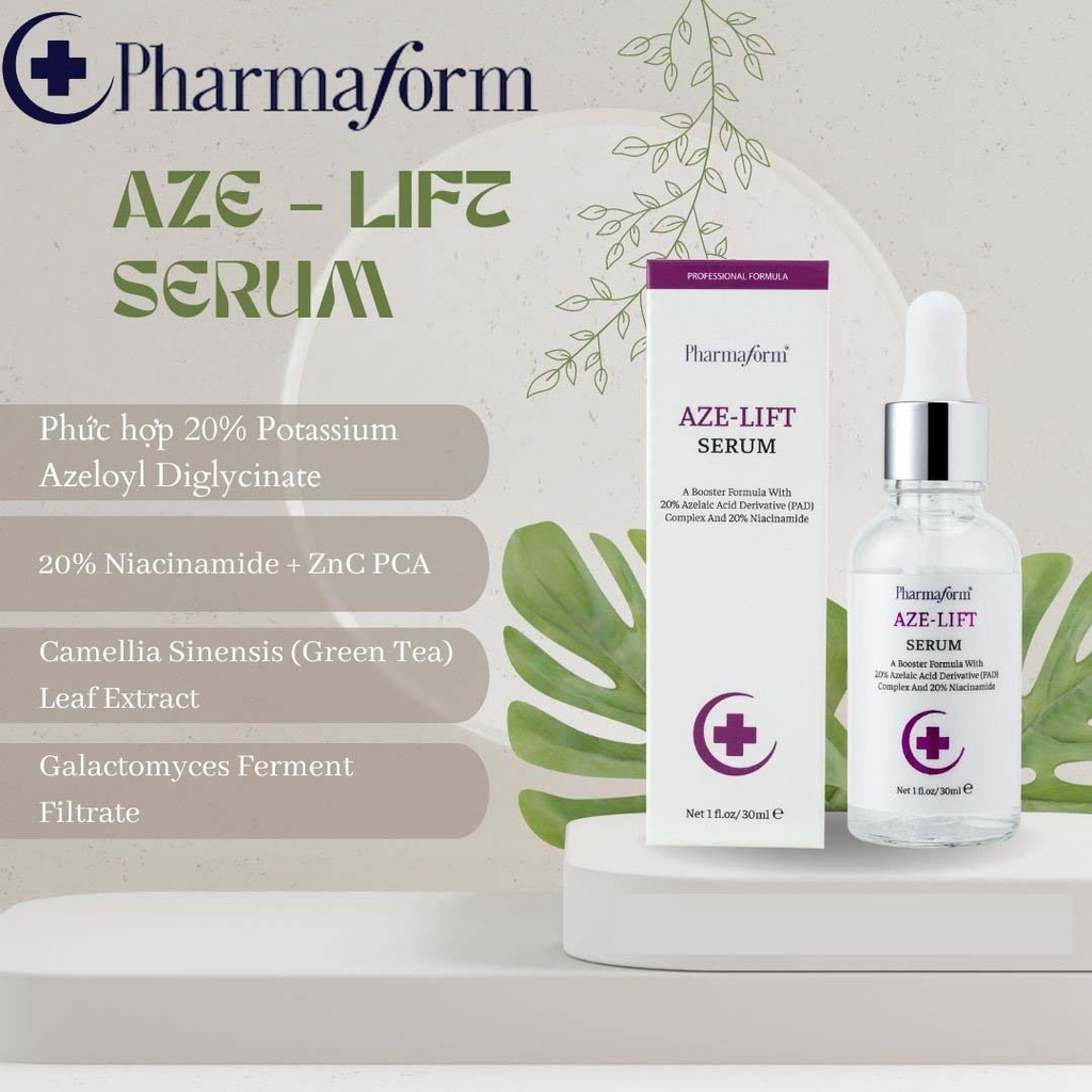Ảnh Serum Pharmaform Aze-Lift 20% Azelaic Acid, 20% Niacinamide giúp kiểm soát dầu, thu nhỏ lỗ chân lông, giảm mụn, thâm 30m 1
