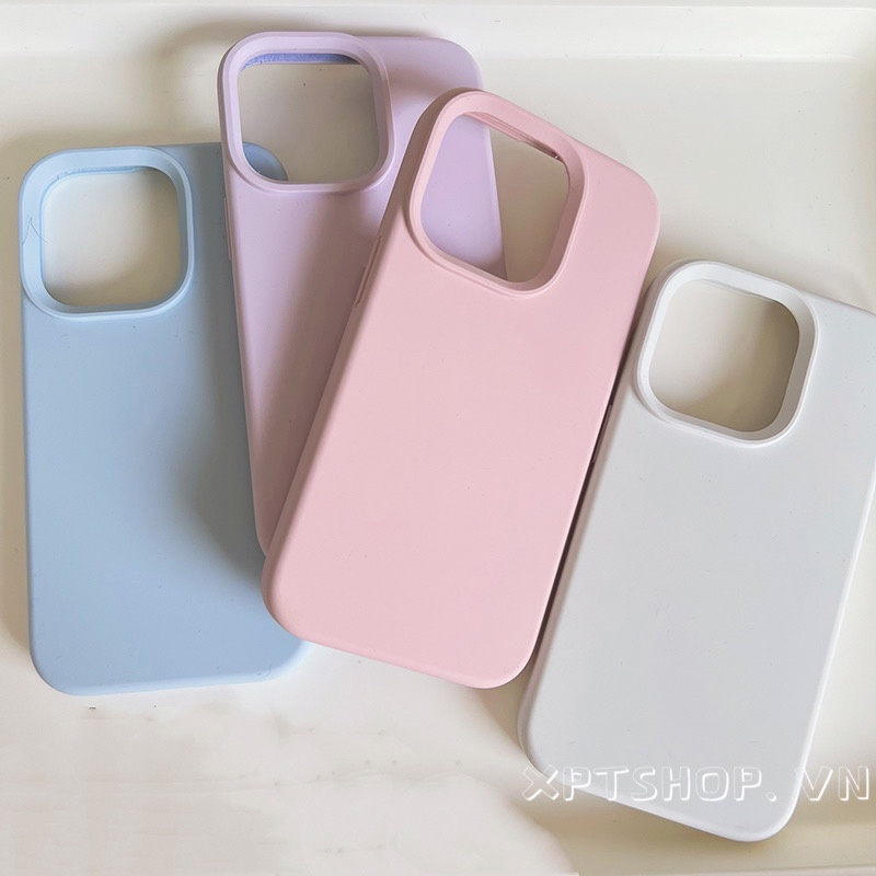 Ốp điện thoại silicon lỏng màu trắng trơn đơn giản cho iPhone 17ProMax 16Plus 15ProMax 14 13 12 11 Pro Max Bảo hiểm toàn diện Vỏ mềm bảo vệ chống sốc
