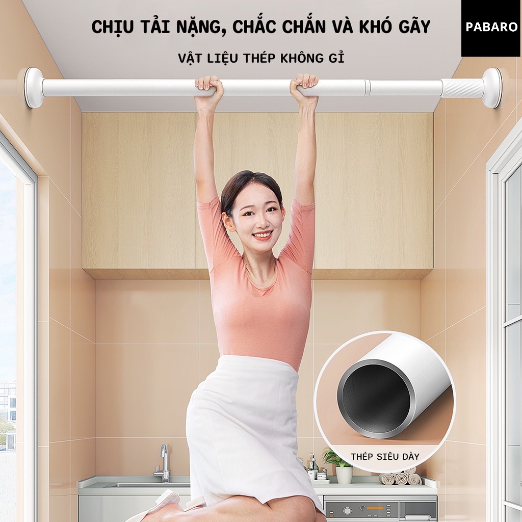 Thanh treo rèm không cần khoan đa năng Thanh treo quần áo gắn tường thông minh,