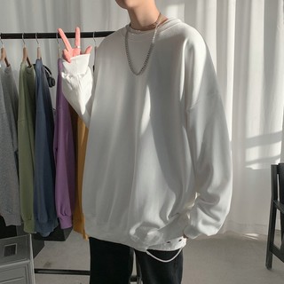 Áo Nỉ Cổ Tròn Hợp Thời Trang Dài Tay Không Mũ áo Unisex form rộng