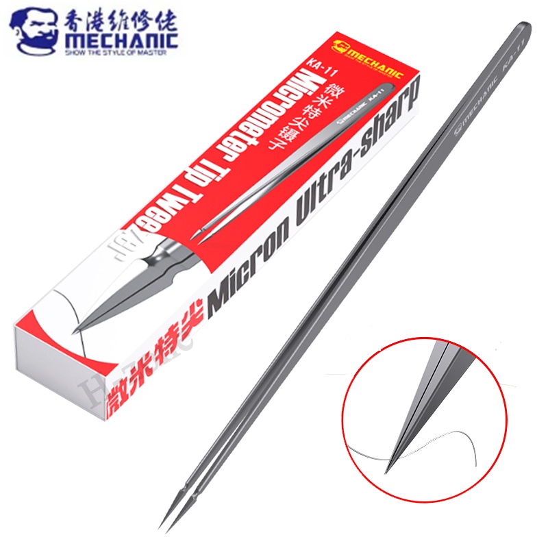 Mechanic KA-11 Nhíp Micromet thủ công mũi nhọn đặc biệt Chống từ tính Công cụ bảo trì điện tử chính xác chống hấp phụ