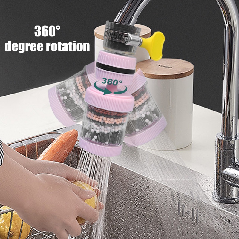 Đầu Lọc Vòi Hoa Sen 6 Lớp Xoay 360 Độ Bằng Than Hoạt Tính Thông Dụng Cho Nhà Bếp