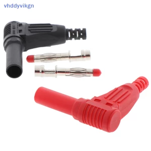 Set 2 Phích Cắm Chuối Góc Phải Cách Nhiệt 4mm Màu Đỏ + Đen