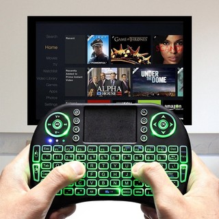 7 màu Backlit Mini Bàn phím Air Mouse 2.4ghz Bàn phím không dây cho Android Smart TV và Windows PC lzf0625