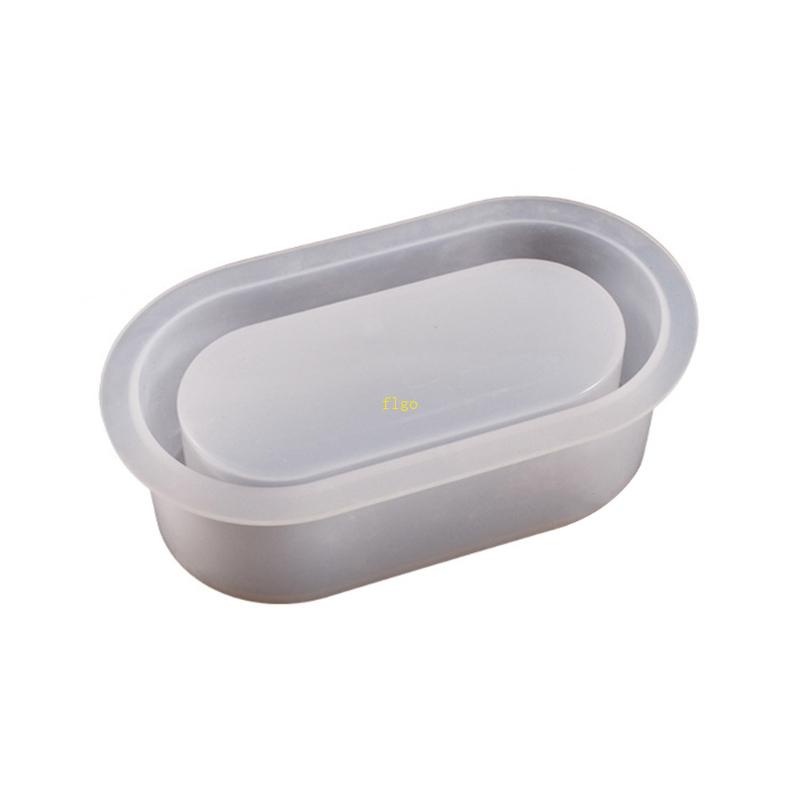 Khuôn Silicon Hình Oval Làm Chậu Hoa Resin Xi Măng DIY