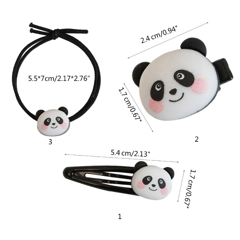 DASBSUG Mini Panda Kẹp Tóc Phụ Kiện Dây Buộc Tóc Ngọt Ngào Ngộ Nghĩnh Cho Bé Gái