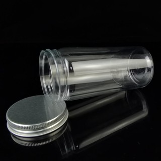 Hũ Nhựa Rỗng Trong Suốt Miệng Rộng Đựng Bánh Kẹo Có Nắp Đậy Bằng Nhôm Cấp Thực Phẩm