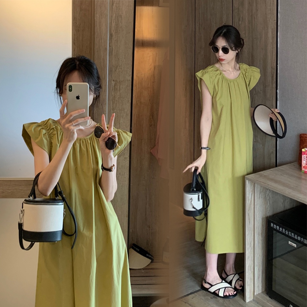 Đầm Bầu Không Tay Dáng Rộng Màu Sắc Đơn Giản Dễ Phối Đồ
