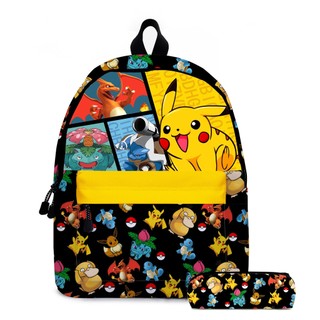 Bộ Ba Lô + Túi Đeo Vai + Ba Lô Hình pokemon pikachu Hoạt Hình Cho Học Sinh Tiểu Học