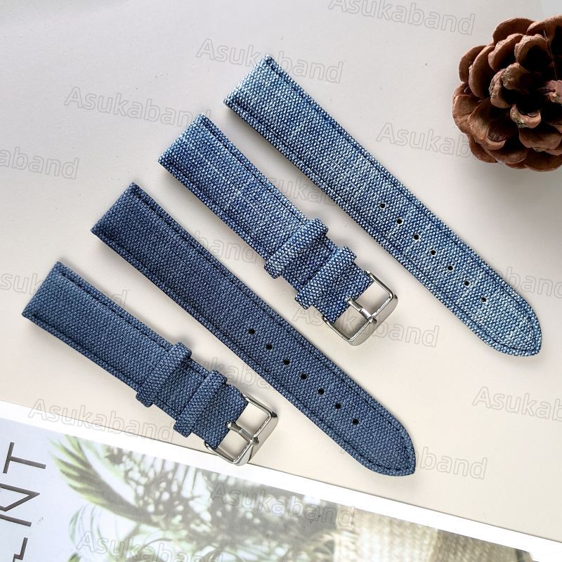 Dây Đồng Hồ Đeo Tay Y2K 10mm 12mm 14mm 16mm 18mm 20mm 22mm Chất Liệu Denim Phong Cách Cổ Điển Cho Nữ