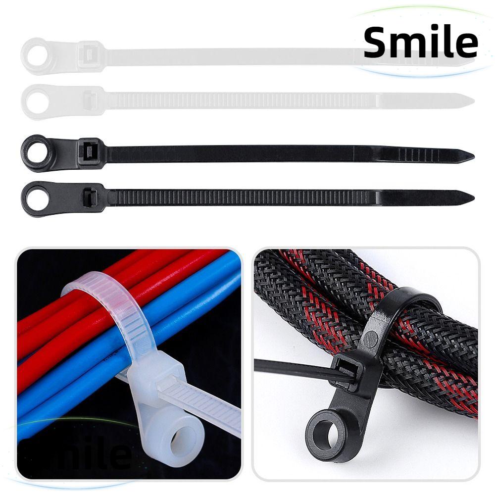 Smile 100 cái dây cáp lỗ vít ties loại lỗ tròn nylon tie snap binding ...