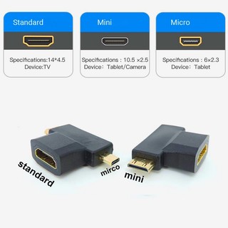 Đầu Nối Chuyển Đổi HDMI Sang Cổng Cắm 90 270 Độ Góc Phải 4K Cho HDTV 1080