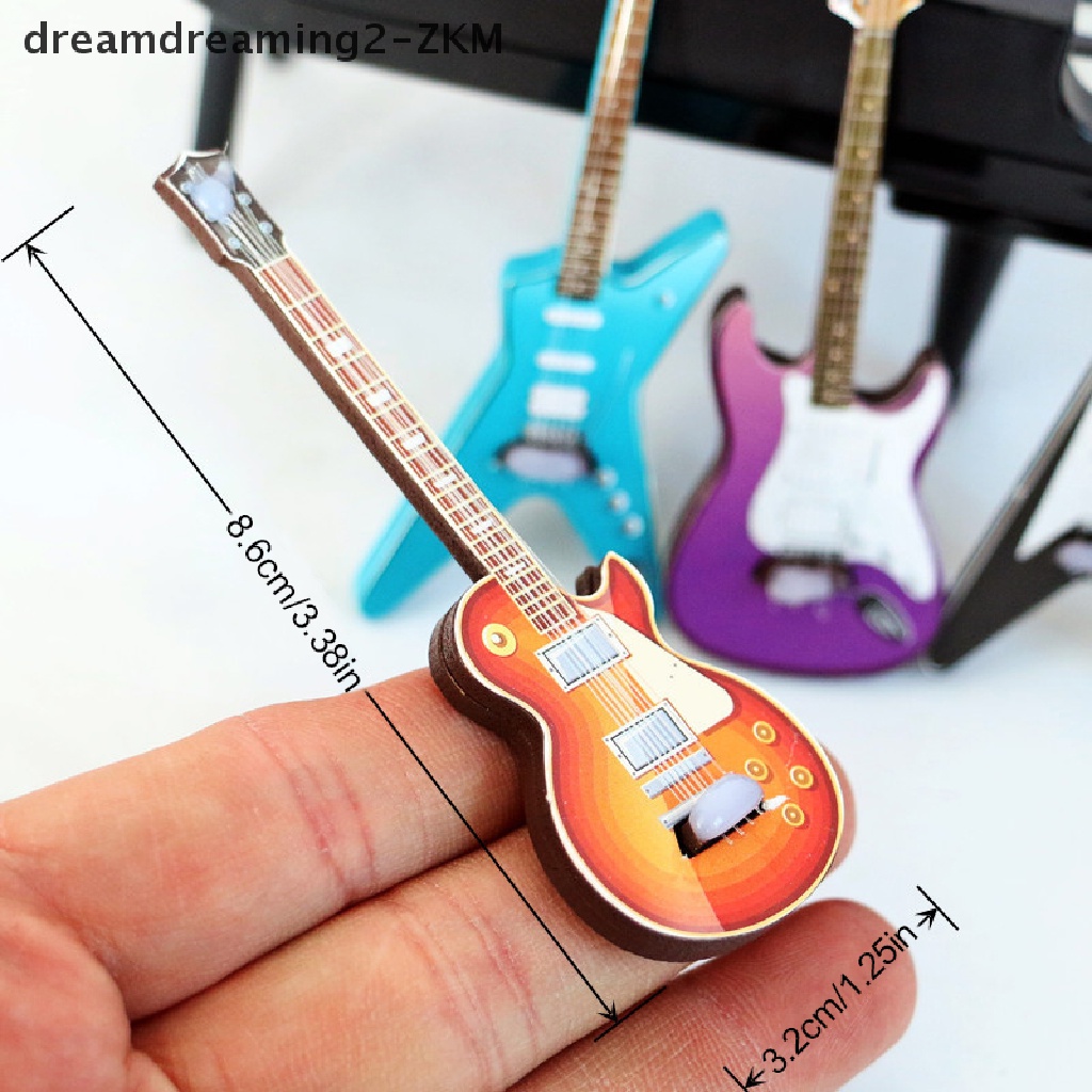 [Dreaming] 1 Mô Hình Nhạc Cụ Guitar Đồ Chơi Búp Bê Trang Trí Nhà Búp Bê