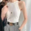 Áo tanktop SUXI dệt kim ôm sát cổ yếm đơn giản phong cách Hàn Quốc thời trang mùa hè