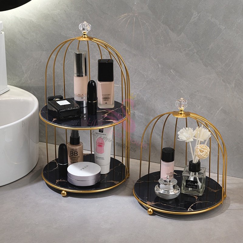 Kệ đựng mỹ phẩm lồng chim Lily's decor house một hai tầng trang trí nhà đựng bánh kẹo