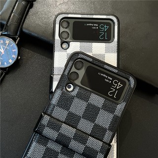 Bao Da Điện Thoại pu Siêu Mỏng Bảo Vệ Toàn Diện Cho samsung galaxy z flip 4 z flip 3 chessboard z flip 4 3 Ốp