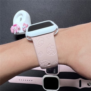 Dây Đeo Đồng Hồ Bằng Silicone 49mm Dập Nổi Họa Tiết My Melody 3D Cho iWatch S8 7 SE 6 5 4 3 2 1 (49mm 45mm 44mm 42mm 41mm 40mm 38mm)