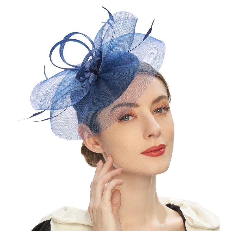 Dasbsug Thanh Lịch Cưới Hấp Dẫn Mũ Có Lưới Veil Pillbox Mũ Trang Điểm Tiệc Cưới Bà Maisel