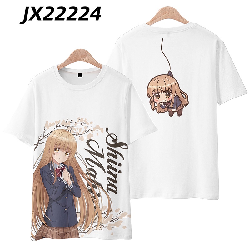 Áo Thun Nữ Oversize cosplay Mahiru Shiina, cửa xẻ tà, kèm bông tai kẹp