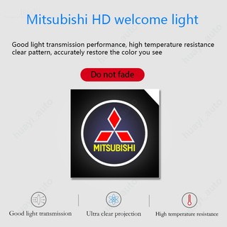 2 cái / bộ đèn cửa ô tô mitsubishi đèn chào mừng không dây ralliart mirage g4 triton xpander lancer asx outlander attrage pajero eclipse led light cartoon hd 3d projector