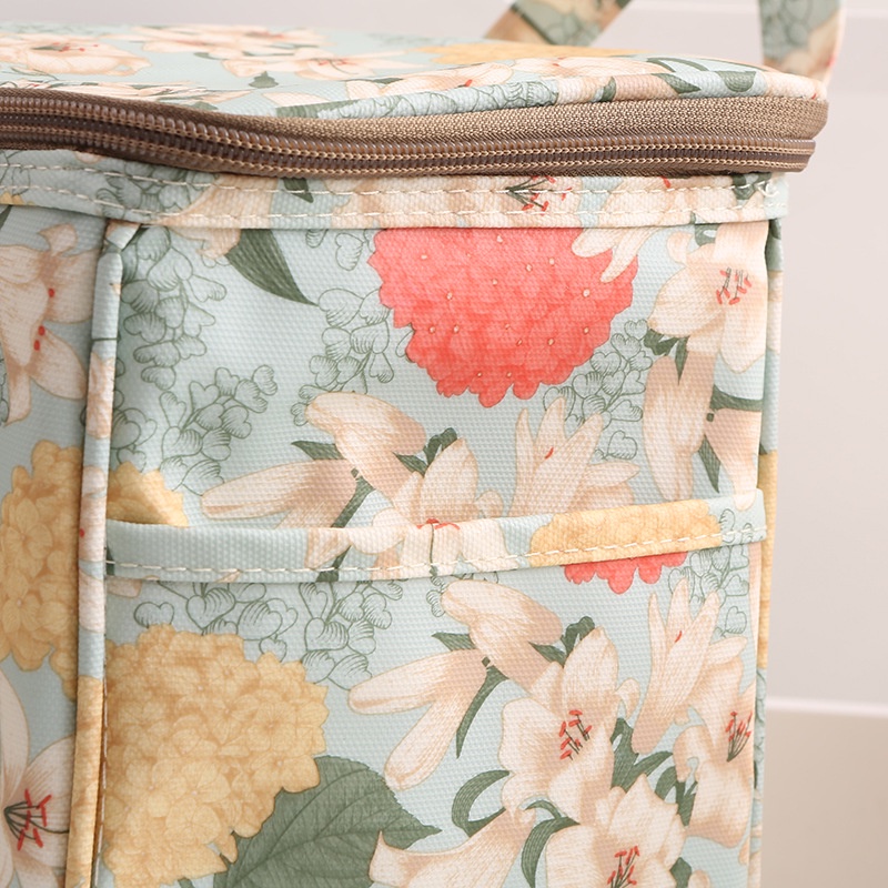 Túi giữ nhiệt ăn trưa canvas di động chống thấm, bento, picnic, kèm đá lạnh
