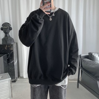 Áo Nỉ Cổ Tròn Hợp Thời Trang Dài Tay Không Mũ áo Unisex form rộng