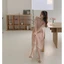 Suxi Tay Ngắn Mùa Hè Vintage Phong Cách Hàn Quốc Cổ Chữ V Hoa Ôm Vừa Vặn Đầm Voan
